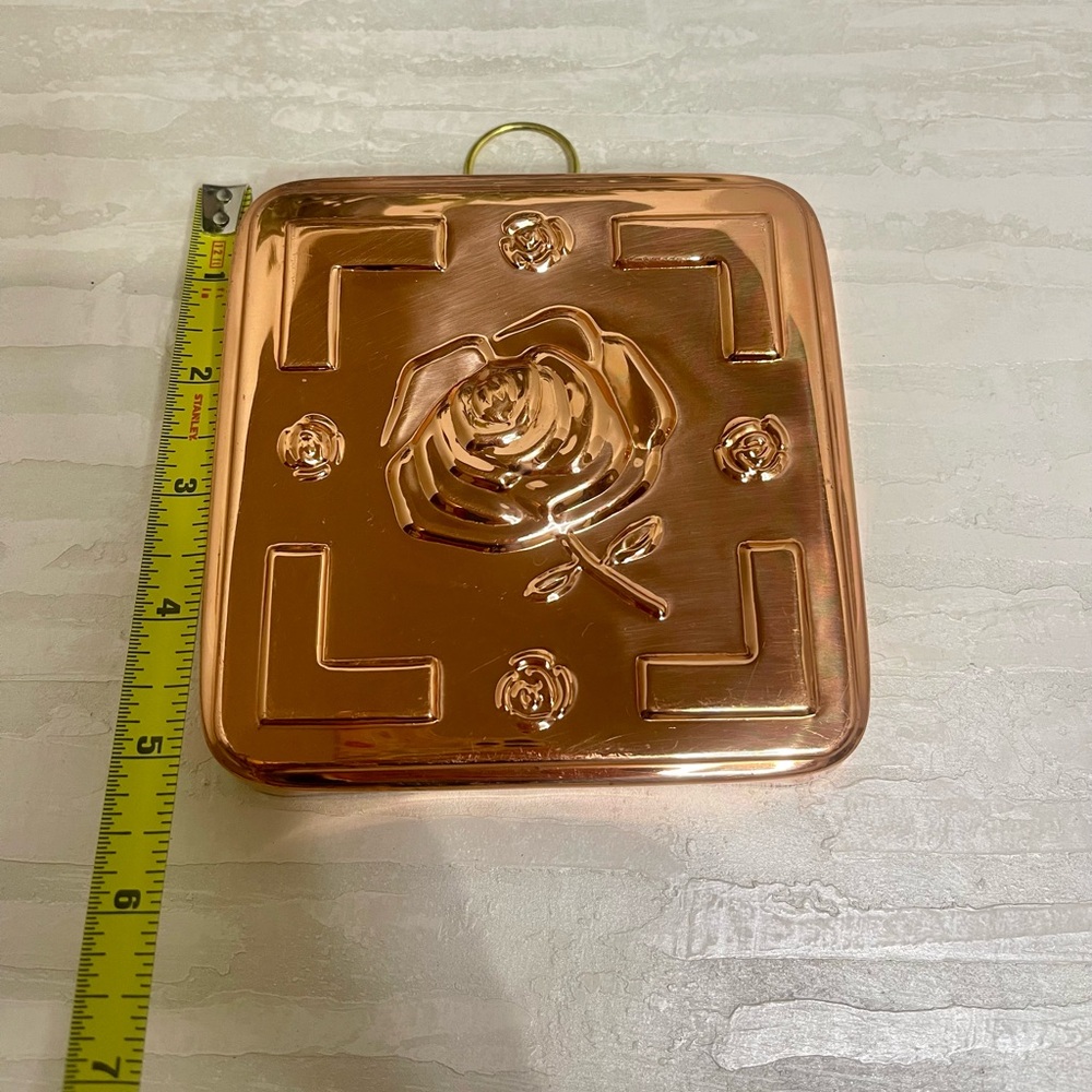 Vintage Square Miniature Rose Copper Mold - Picture 3 of 4
